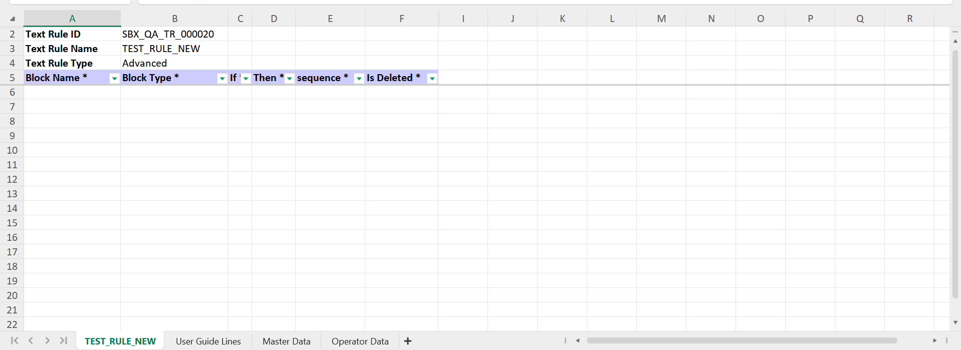 Exported rule template example