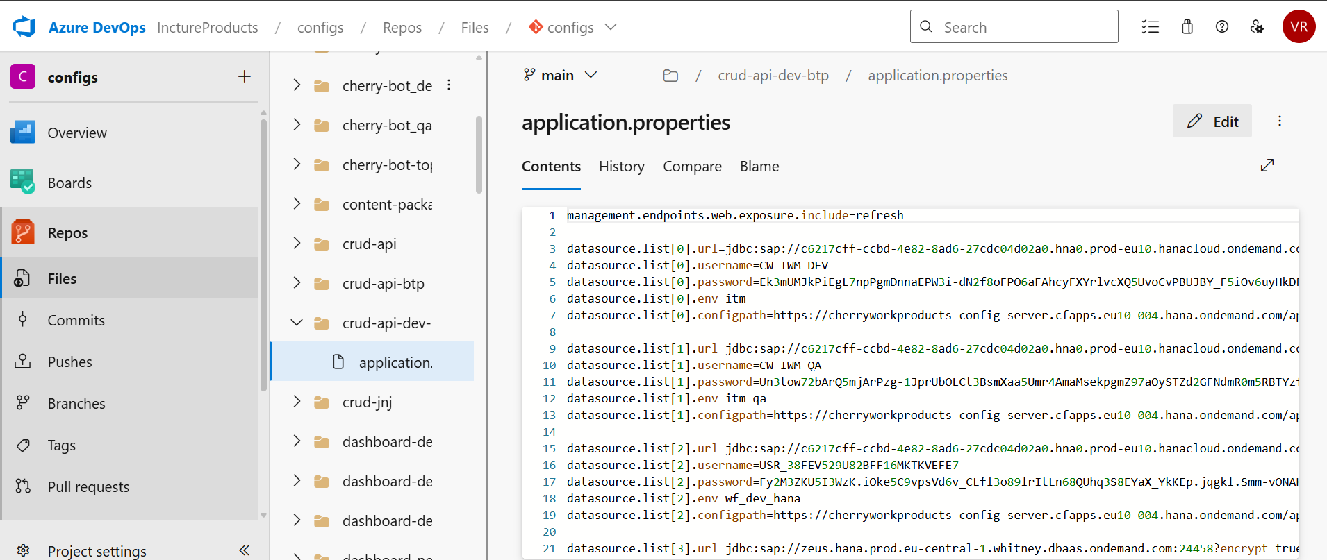 Azure git config