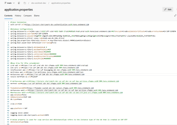 ITM Application Properties